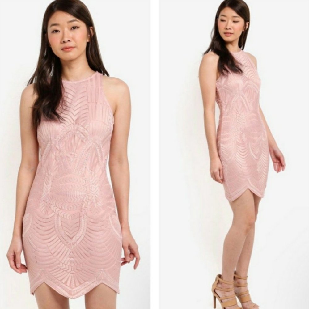 NWT Bardot Alice Lace Bodycon Dress - Medium Pink